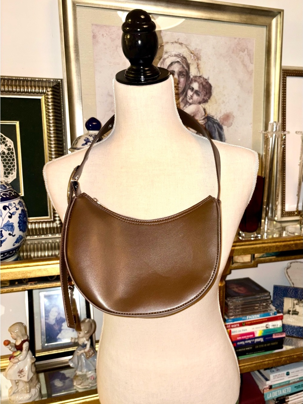 H&M Brown Crescent Shoulder Bag